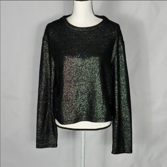 Like new Reiss black metallic crew neck sweater - Picture 2 of 6